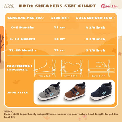 Toddler Baby Boys Girls High Tops Ankle Sneakers Soft Anti-Slip Sole PU Leather Moccasins Infant Newborn Prewalker First Walking Crib Shoes